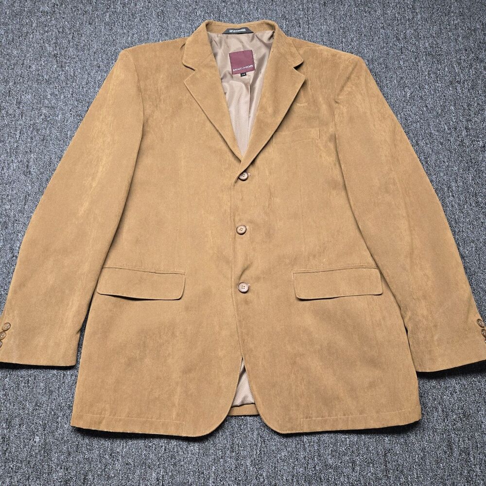 VTG MacMor SUEDE Blazer Mens L Sport Coat Suit Jacket Brown Vintage Canada